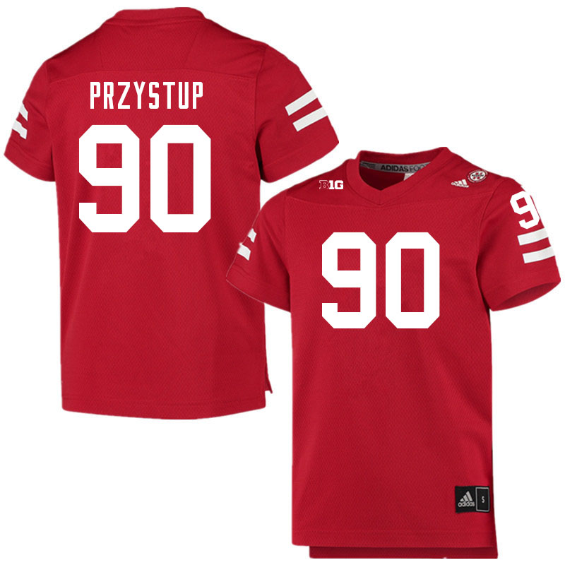 Men #90 William Przystup Nebraska Cornhuskers College Football Jerseys Sale-Scarlet